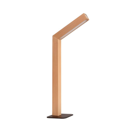 Touch LED Linear Table Lamp with Rotatable Head and Wood Base