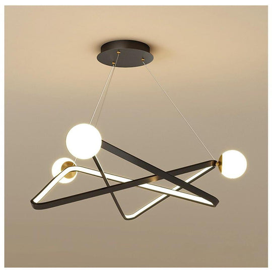 Geometric Design LED Modern Glass Chandelier