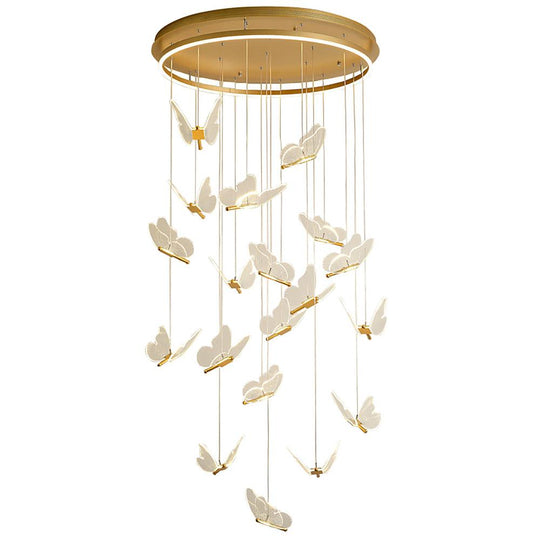 Butterfly Shapes – Acrylic Metal LED Pendant Chandelier for Living Rooms and High Ceilings
