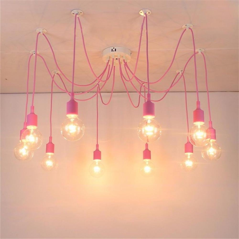 Cluster Spider Pendant Lighting 10 Heads DIY Adjustable Ceiling Light