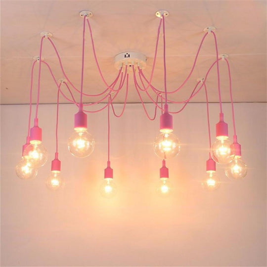 Cluster Spider Pendant Lighting 10 Heads DIY Adjustable Ceiling Light