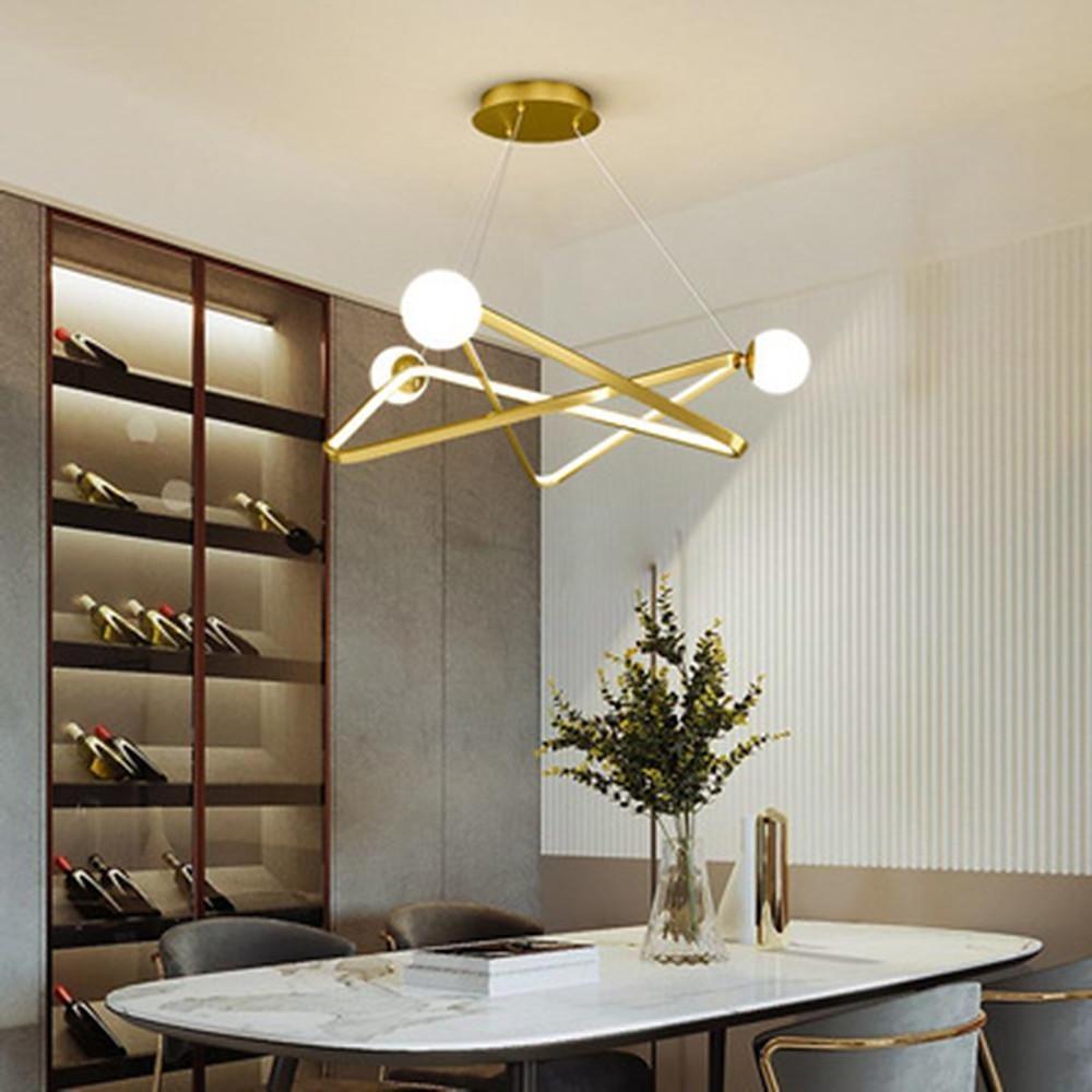 Geometric Design LED Modern Glass Chandelier