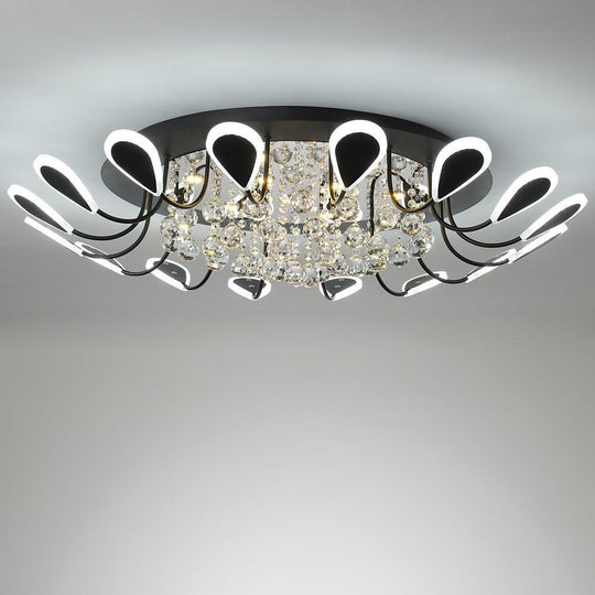 Flower Shaped Dimmable LED Crystal Flush Mount Ceiling Light