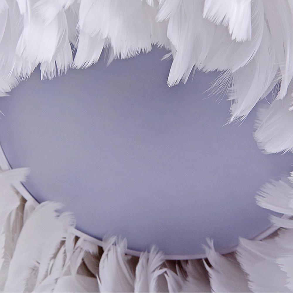 Round Feathers LED Nordic Ceiling Light Flush Mount Chandelier