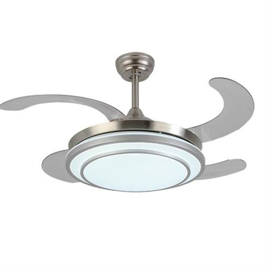 Gold Finish 4 Blade Retractable Ceiling Fan with LED Light