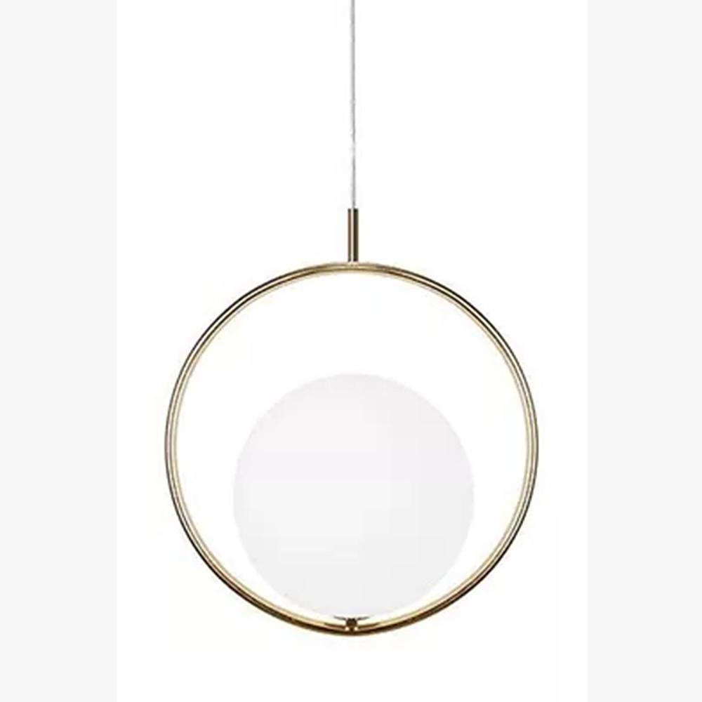 Electroplated Circle Glass Globe LED Nordic Pendant Lighting