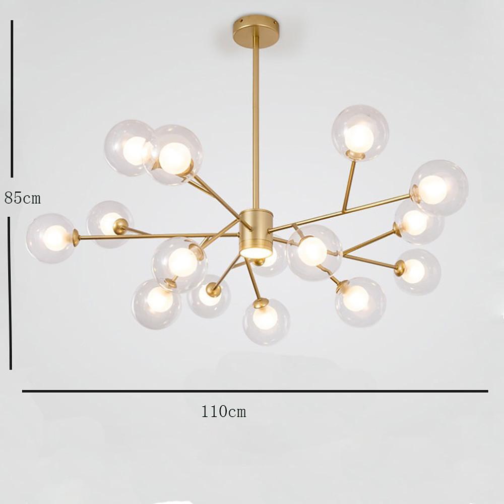 9-Light Glass LED Modern Chandelier