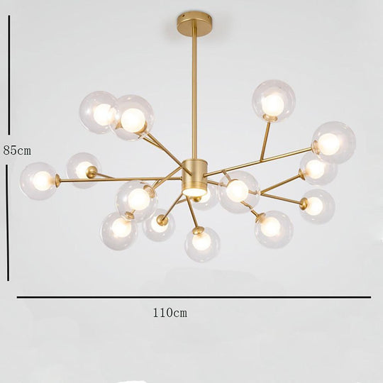 9-Light Glass LED Modern Chandelier
