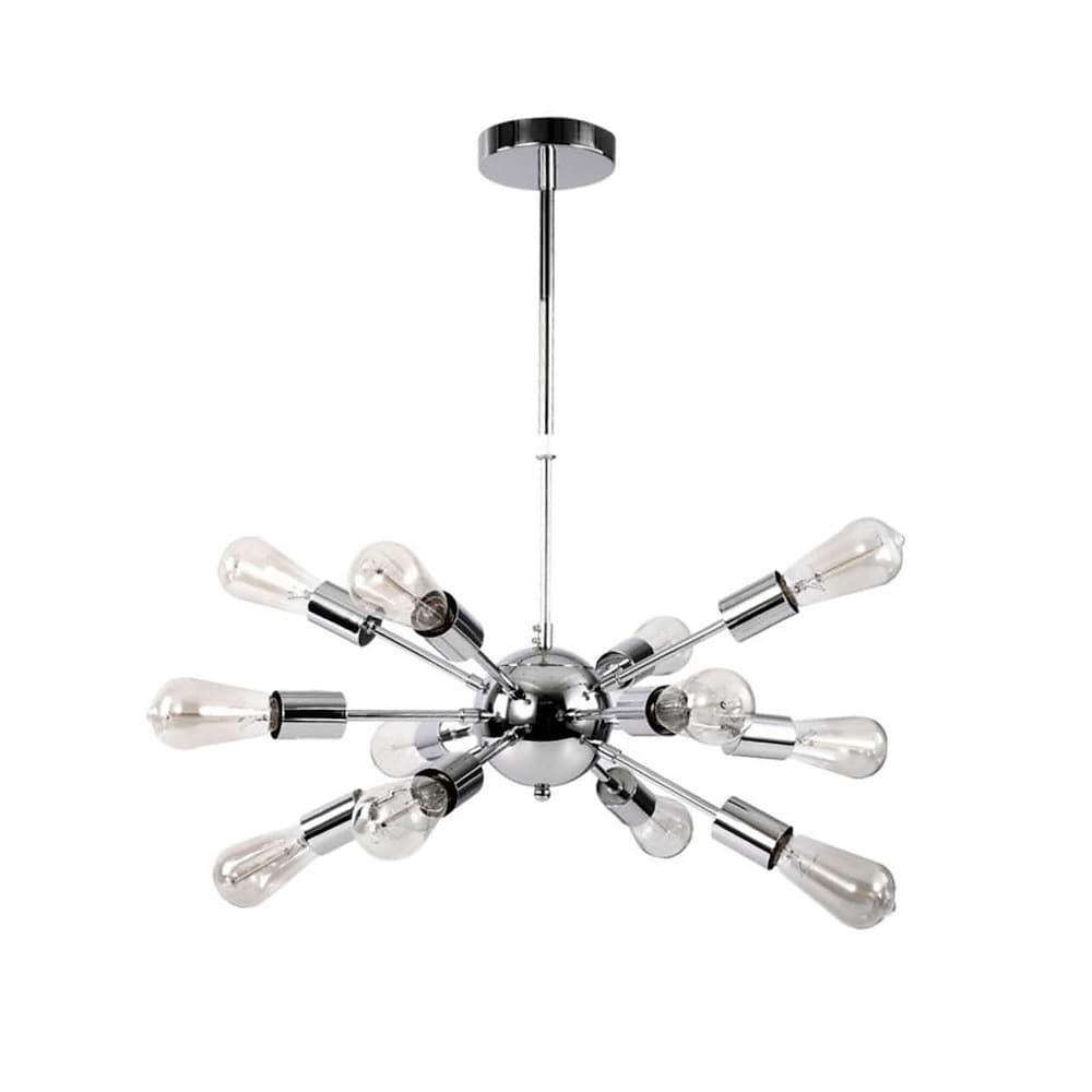 Modern Silver Sputnik Chandelier Dining Room & Kitchen Chandelier with 12 Bulbs