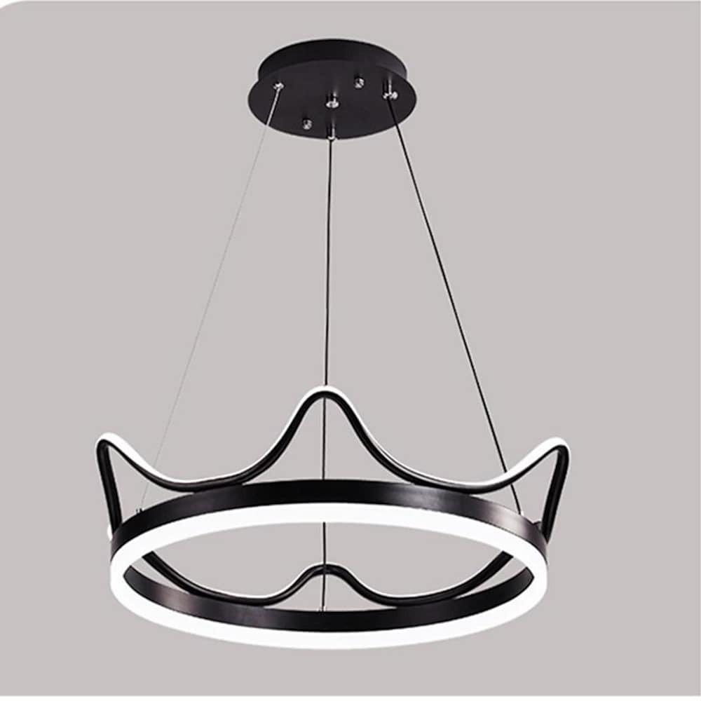 Dimmable LED Ring Chandelier Crown Design Modern Aluminum and Acrylic Pendant Light