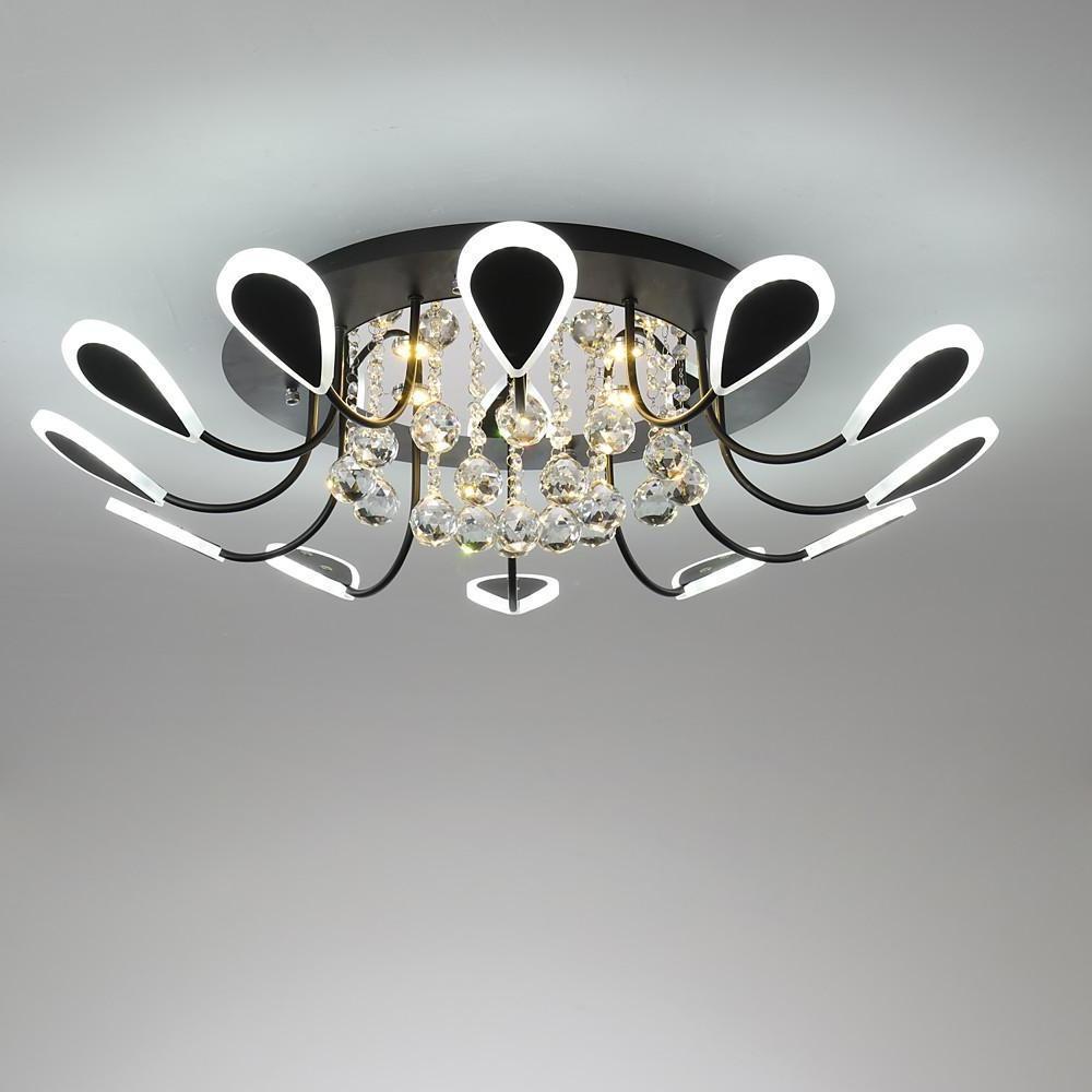 Creative Flower Shaped Dimmable LED Crystal Modern Ceiling Light