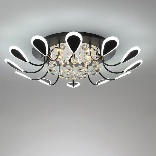 Creative Flower Shaped Dimmable LED Crystal Modern Ceiling Light