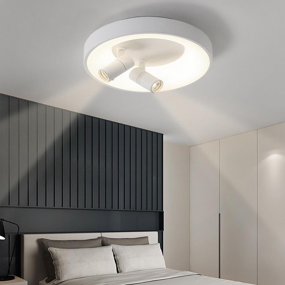 LED Circle White & Black Flush Mount Ceiling Light