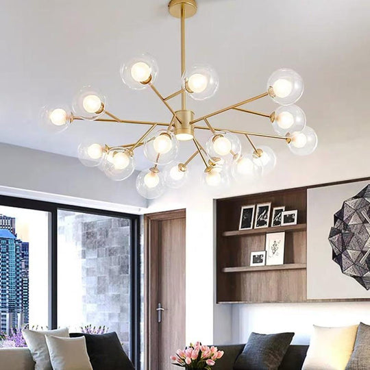 9-Light Glass LED Modern Chandelier