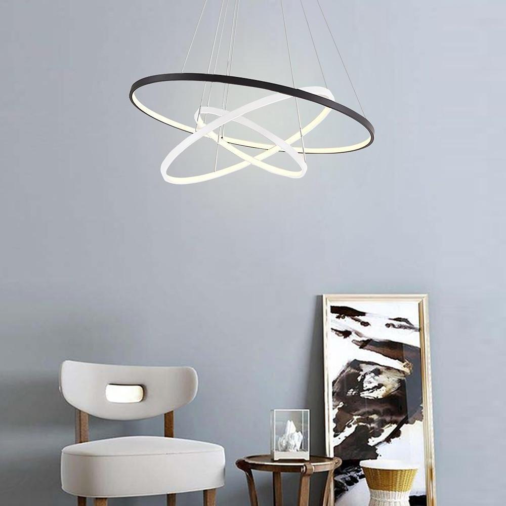 Adjustable Circles LED Dimmable Chandelier with Remote