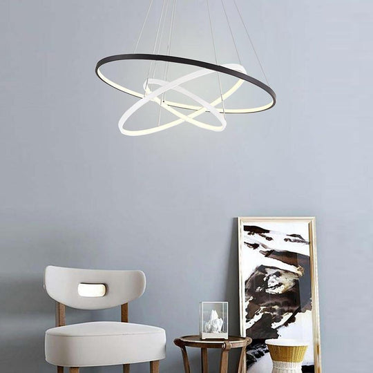 Adjustable Circles LED Dimmable Chandelier with Remote