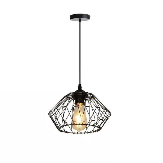 Wire Lantern Country Metal Pendant Light
