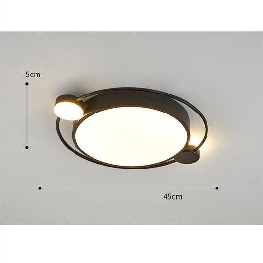 Modern Dual Round LED Flush Mount Ceiling Light – Gold and Black Finishes
