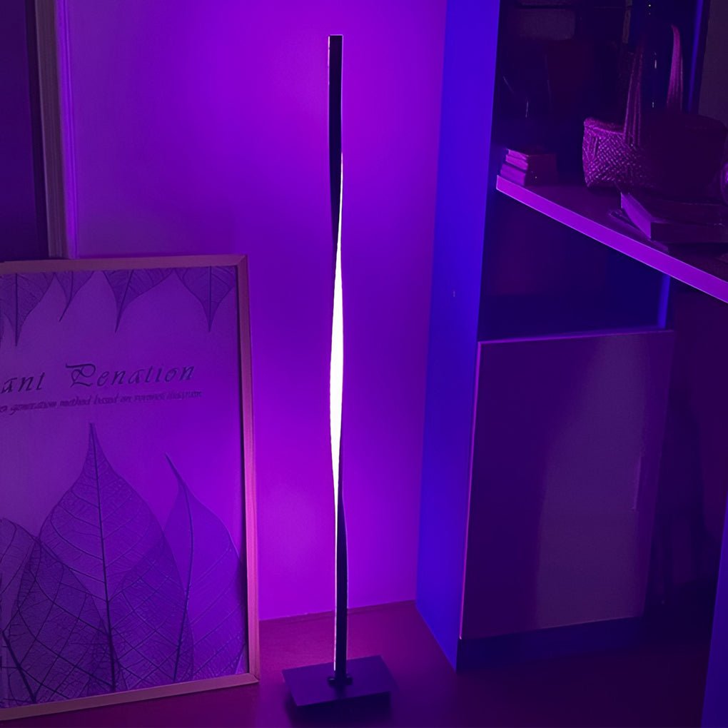 49'' Modern Twisted LED Floor Lamp with Remote & App Control