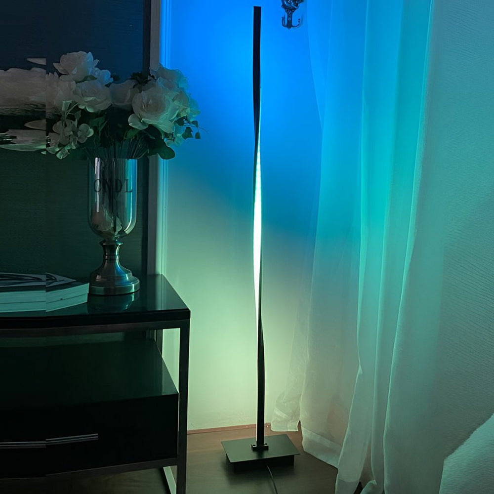 49'' Modern Twisted LED Floor Lamp with Remote & App Control