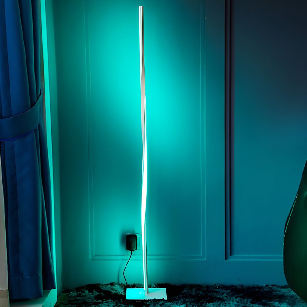 49'' Modern Twisted LED Floor Lamp with Remote & App Control