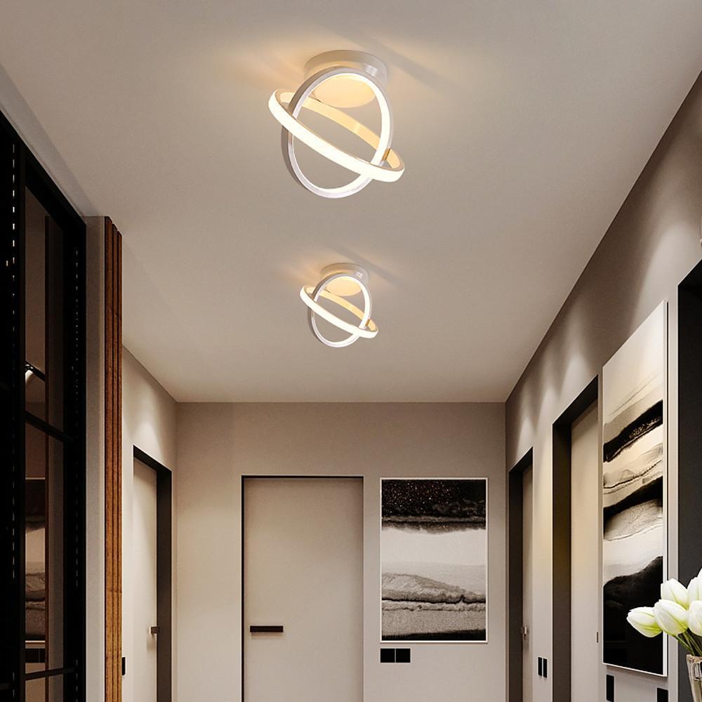 Creative Circles LED Black Modern Ceiling Light Flush Mount Lighting