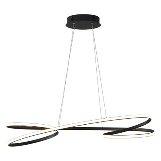 Vintage LED Ribbon Twist Chandelier – Round Wave Shaped Design
