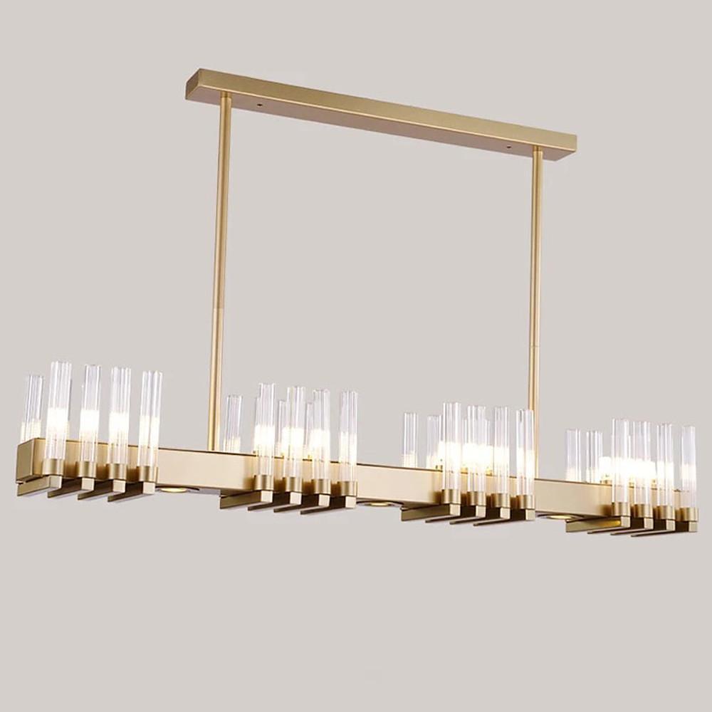 Creative Linear – Electroplated Metal and Glass LED Modern Chandelier Pendant Light