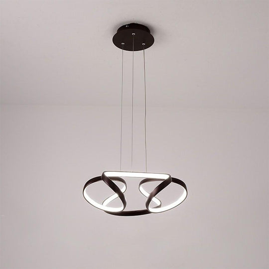 Interwoven Wave Design Gold Sputnik Chandelier – Metal Ceiling Light