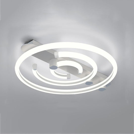 Circular Abstract LED Flush Mount Ceiling Light – Bedroom