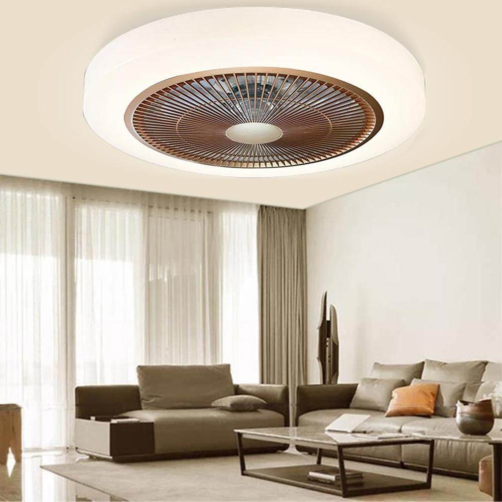 Rounded Linear Flush Mount Bladeless Ceiling Fan with LED Light