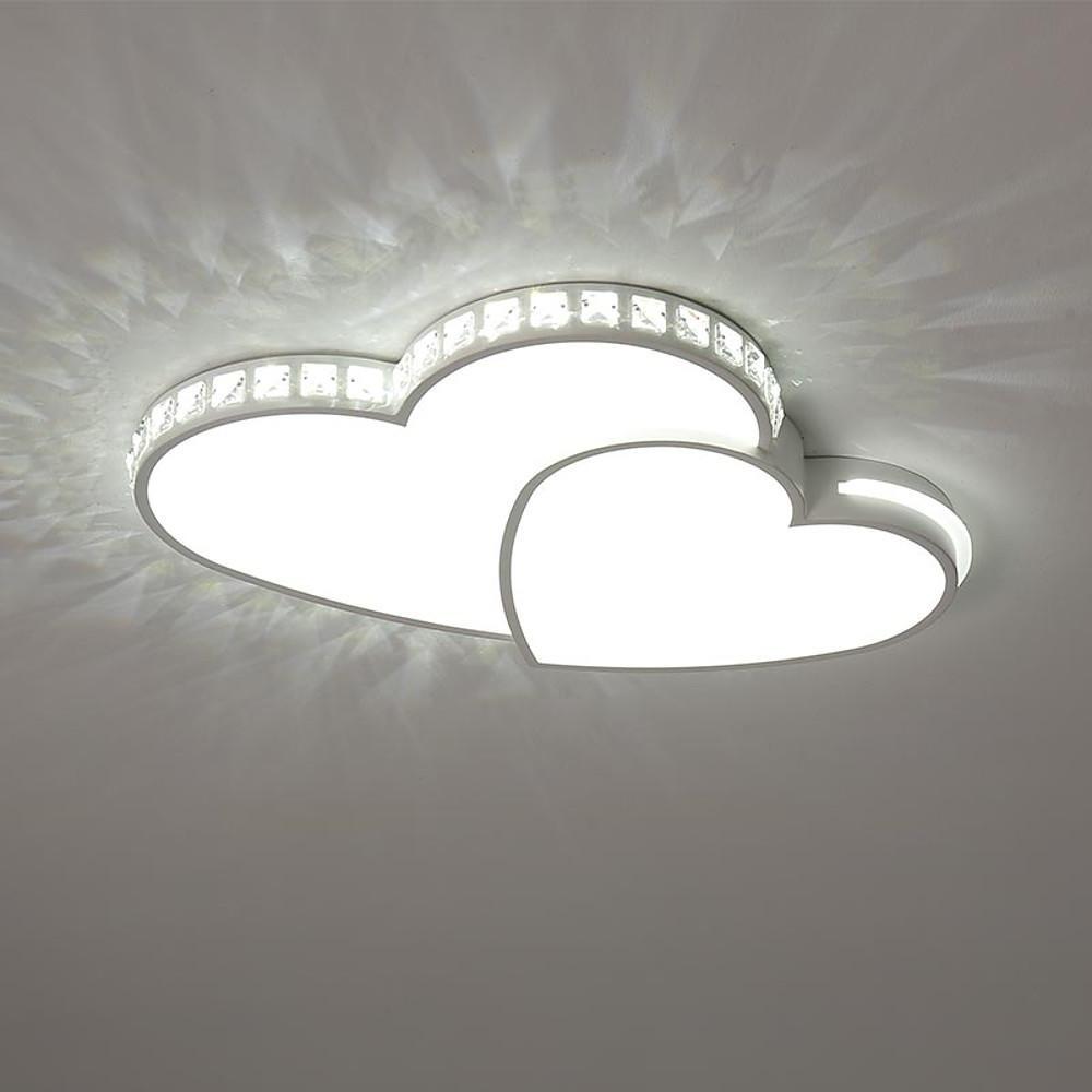 Two Heart Shaped Flush Mount Ceiling Light Dimmable LED Lamp