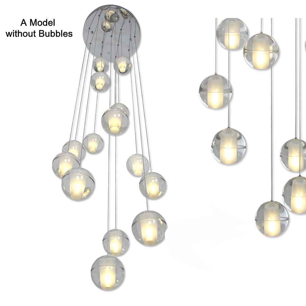 Modern Adjustable 14-Bulb Crystal LED Chandelier – Elegant Artistic Design