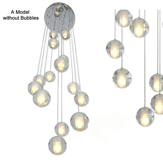 Modern Adjustable 14-Bulb Crystal LED Chandelier – Elegant Artistic Design