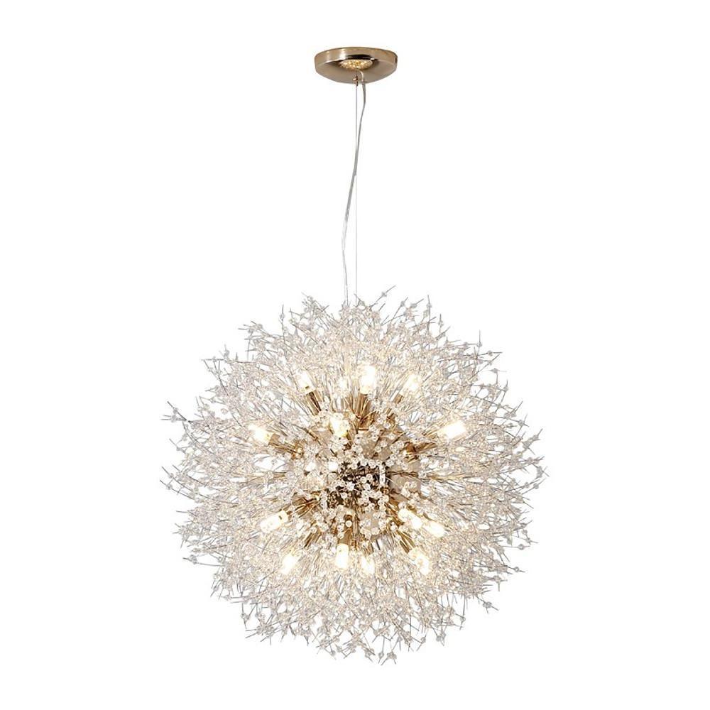 Chic Modern Metal Crystal Globe Chandelier Kitchen and Dining Room Ceiling Light