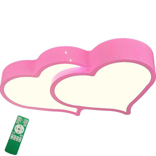 Heart Shaped Painted Metal Flush Mount Ceiling Light with Dimmable Ambient LED Light