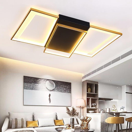 Rectangle & Round LED Modern Flush Mount Ceiling Light