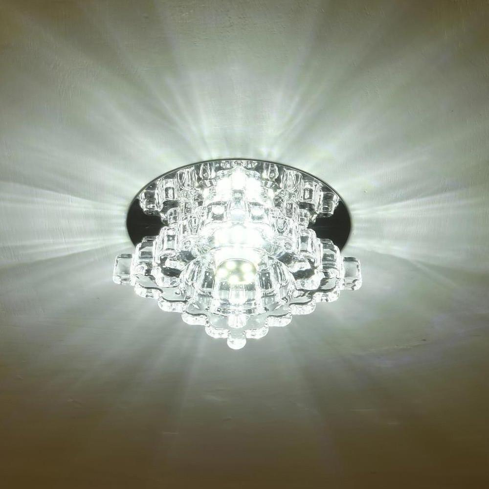 Geometric Crystal Flush Mount Ceiling Light – Modern LED Kitchen Fixture