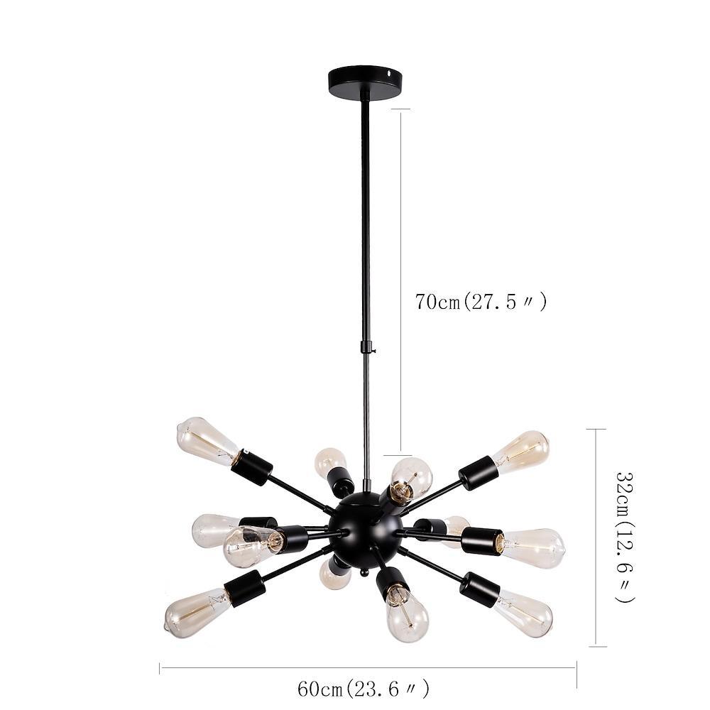 Modern Silver Sputnik Chandelier Dining Room & Kitchen Chandelier with 12 Bulbs