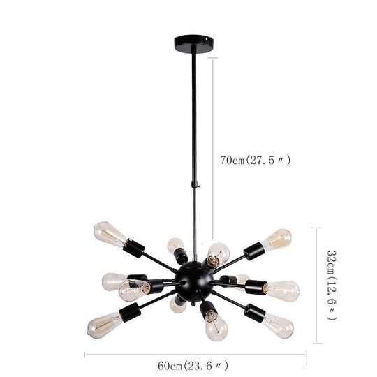 Modern Silver Sputnik Chandelier Dining Room & Kitchen Chandelier with 12 Bulbs
