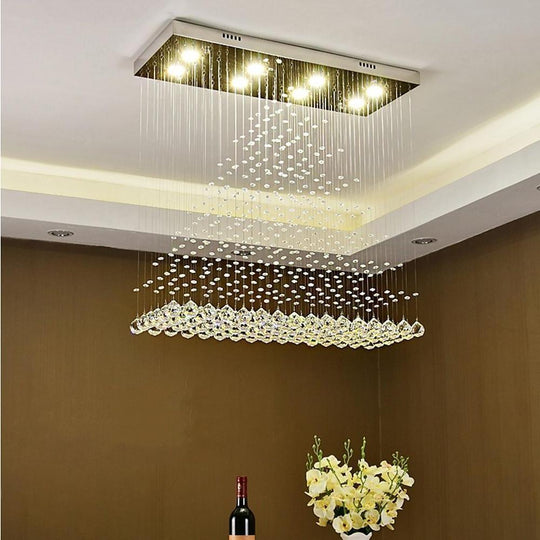 Modern 5-Layer Crystal Chandelier with LED Lighting