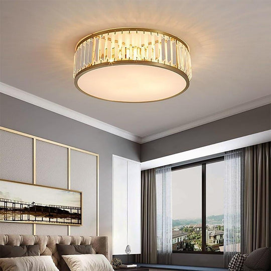 Drum-Shaped LED Crystal Nordic Ceiling Light