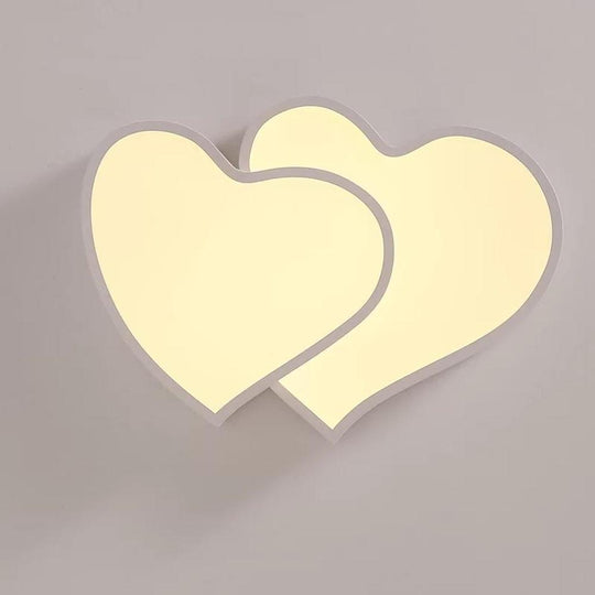 Heart Shaped Painted Metal Flush Mount Ceiling Light with Dimmable Ambient LED Light