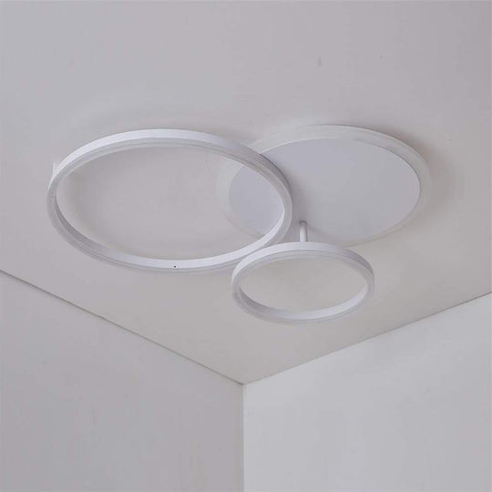 3 Layers LED Modern Circle Flush Mount Light 3 Color Dimmable 26" x 20"