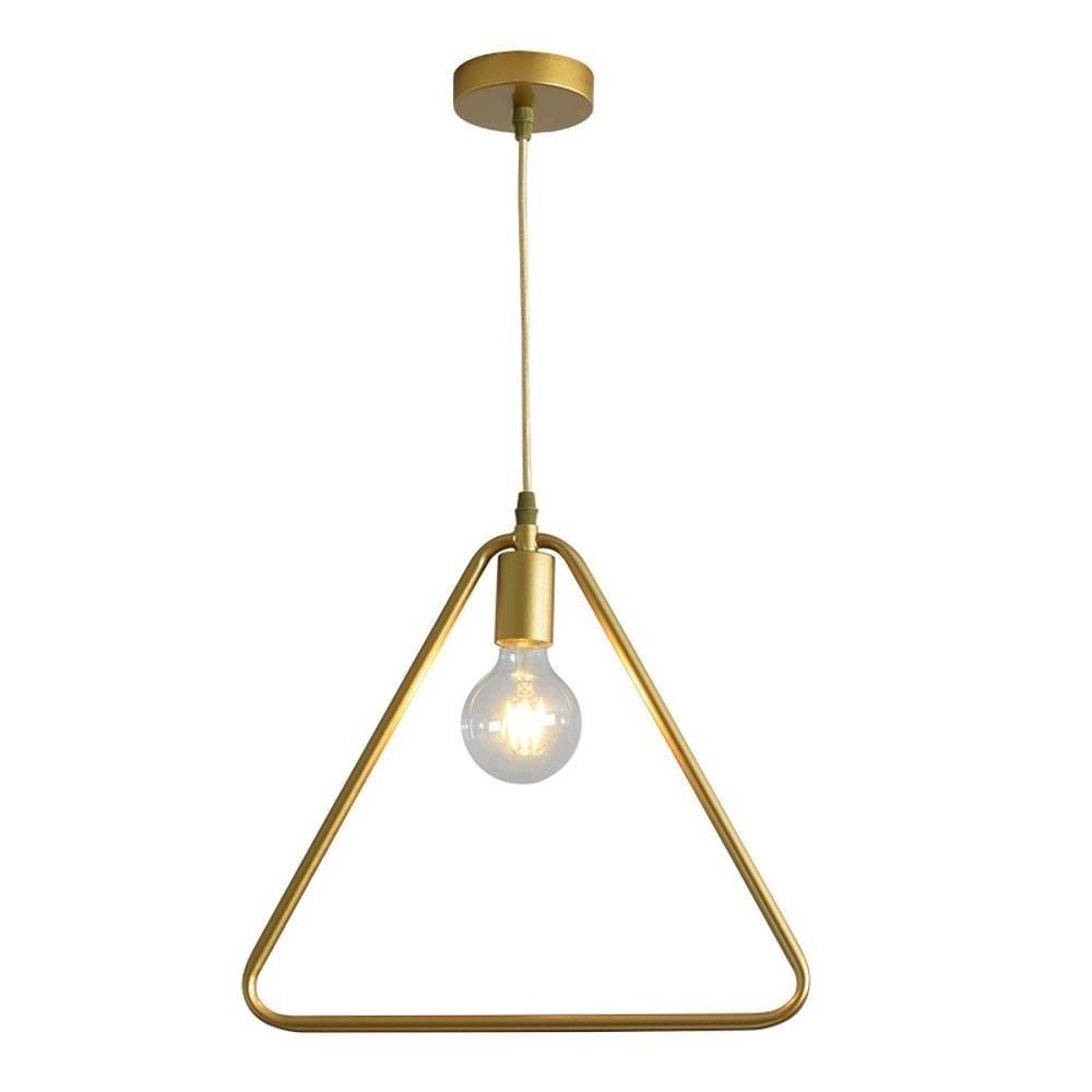 Metal Black and Gold Ceiling Light – Rounded Square Pendant