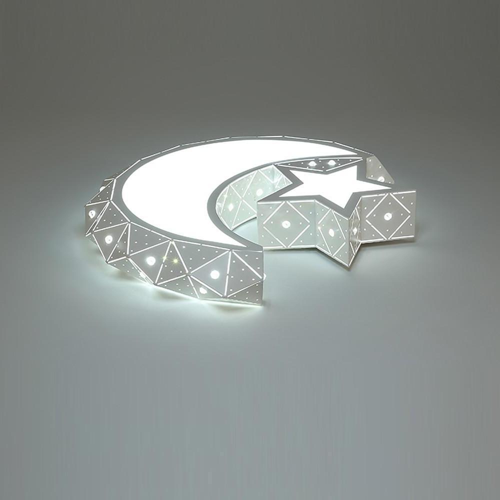 Moon and Star Shaped LED Flush Mount Ceiling Light – Modern Children’s Room Fixture