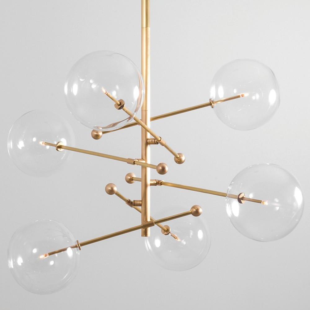 Geometrical Globe Metal Glass LED Chandelier