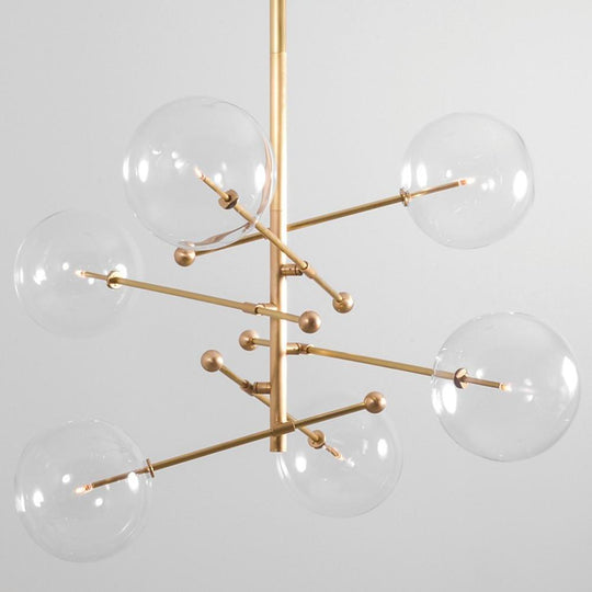 Geometrical Globe Metal Glass LED Chandelier
