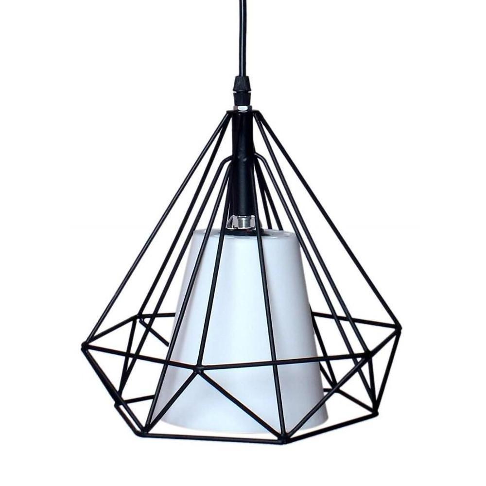 Geometrical Lantern Classic Island Pendant Light Metal Fabric Ceiling Light