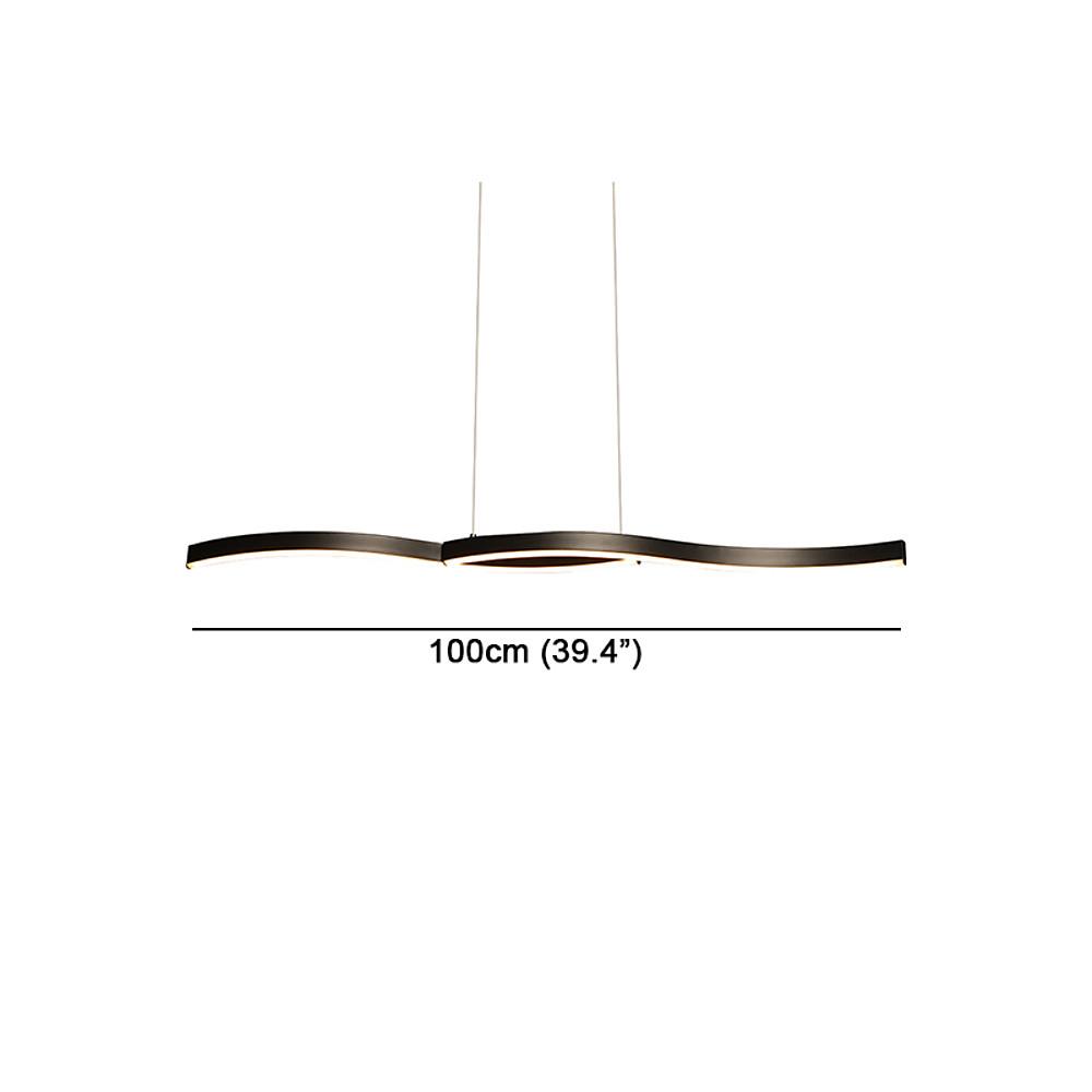 Dual Wave Metal & PVC Island Dining Chandelier – 2-Light LED